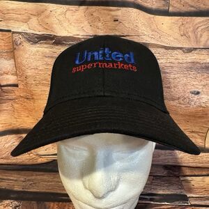 United Supermarkets Black Baseball Cap Hat Adjustable Logo Employee Merch Work